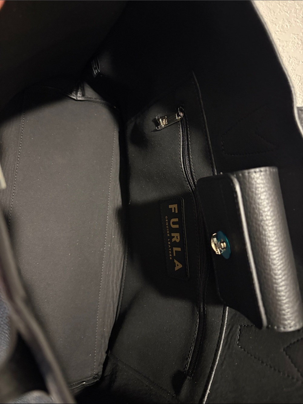 NWT Furla Nero Pebbled Leather Tote with Dustbag - Picture 6 of 10
